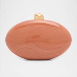 Cult Gaia Eviana Glossy Acrylic Clutch Bag Corallo